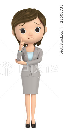 Embarrassed face business woman - Stock Illustration [21500733] - PIXTA