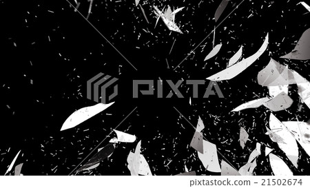 Broken and Shattered glass on black Broken and Shattered glass on black 21502674