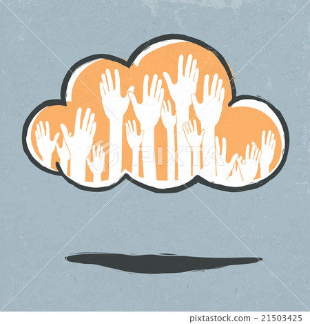 Cloud hands. Hand-drawn vector illustration 21503425