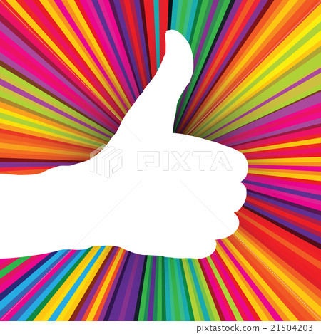 Like symbol on psychedelic colored abstract  21504203