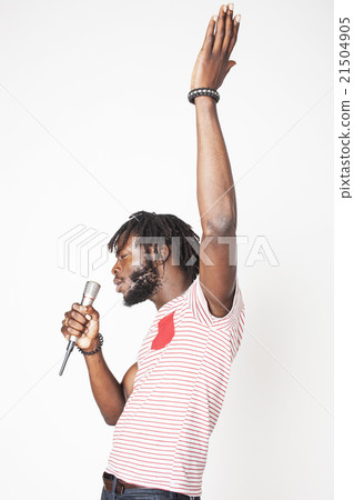 young handsome african american boy singing 21504905