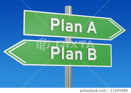 plan A or plan B alternative options on  signpost 21505996