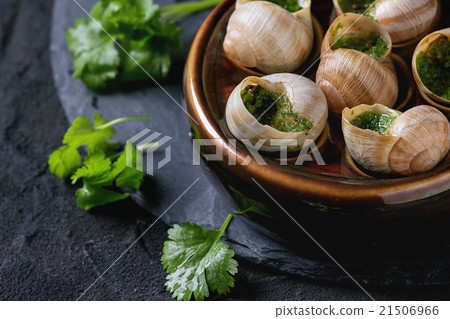 Ready to eat Escargots de Bourgogne snails 21506966