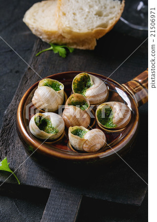 Ready to eat Escargots de Bourgogne snails Ready to eat Escargots de Bourgogne snails 21506971