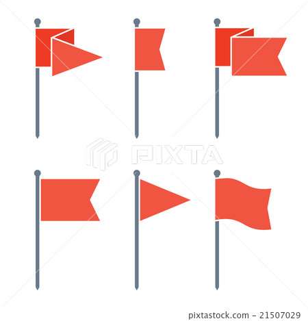 Flag Pin Vector Flat Icon Set 21507029