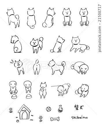 Shiba Inu線描材料 21508717