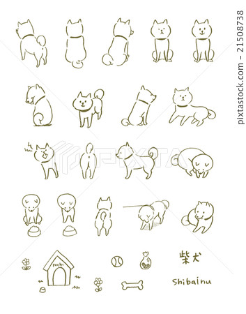Shiba Inu line illustration 21508738