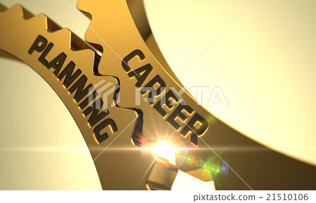 Golden Metallic Cog Gears with Career Planning 21510106