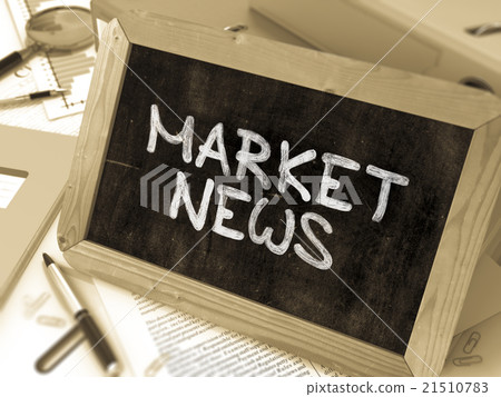 Hand Drawn Market News Concept on Small Chalkboard 21510783