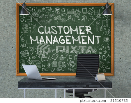 Customer Management on Chalkboard with Doodle 21510785