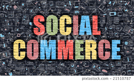 Multicolor Social Commerce on Dark Brickwall Multicolor Social Commerce on Dark Brickwall 21510787