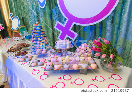 party with macaroon tower and cakes 21510987