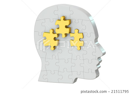 Head from puzzles, 3D rendering Head from puzzles, 3D rendering 21511795