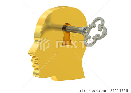 head with key , 3D rendering 21511796