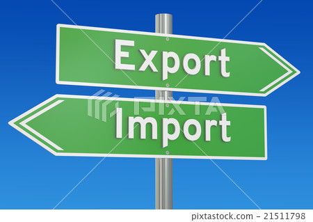 import or export concept on the signpost import or export concept on the signpost 21511798