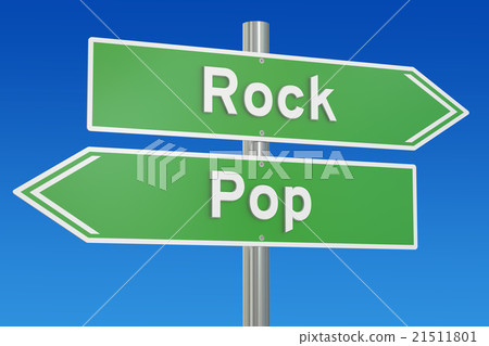 Rock versus Pop concept, 3D rendering 21511801