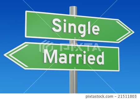 single or married concept on the signpost single or married concept on the signpost 21511803