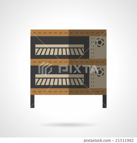 Vector Baking Machine Baking equipment flat color design vector icon - Stock Illustration ...