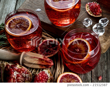 Blood orange and pomegranate cocktails 21512387
