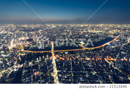 Aerial view cityscape at night 21513840