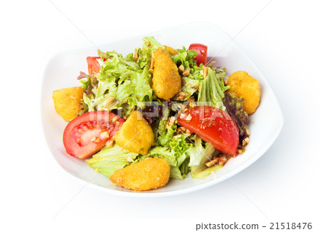Restaurant food isolated - baked goat cheese salad Restaurant food isolated - baked goat cheese salad 21518476