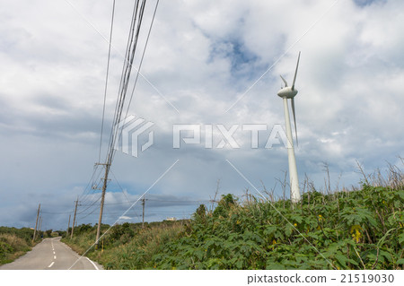 Wind power generation and utility poles 21519030