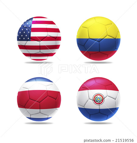 3D soccer ball with group A teams flags. 21519556