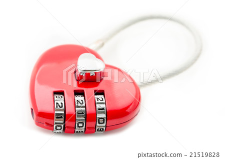 Combination lock red heart shape. Combination lock red heart shape. 21519828