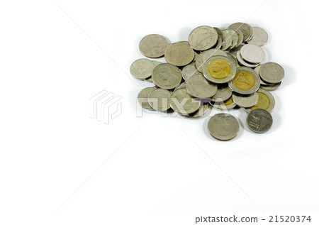 many type thai bath coins on white background 21520374