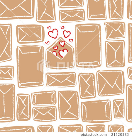 Love letter in craft envelope. Seamless pattern. 21520383