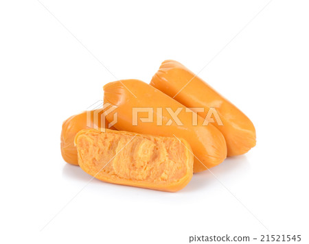 cocktail sausages isolated on the white background cocktail sausages isolated on the white background 21521545