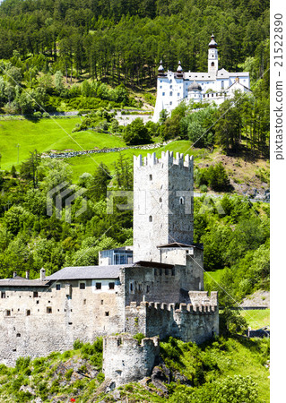 Monte Maria Abbey and castle near Burgusio, Italy Monte Maria Abbey and castle near Burgusio, Italy 21522890