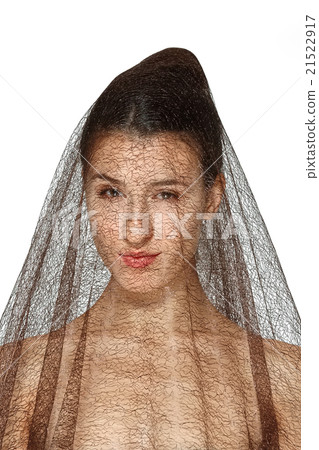 closeup portrait of lady in veil 21522917