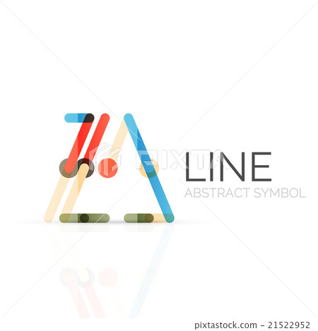 Linear abstract logo, connected multicolored 21522952