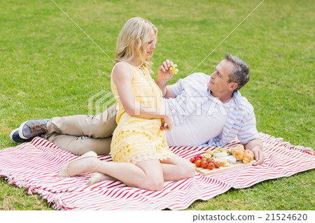 Happy couple having a picnic 21524620