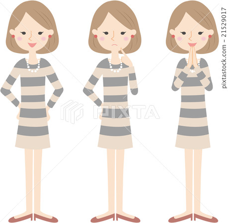 時尚女性的面部表情模式 21529017