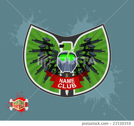 Paintball logo. shield with wings. Mortal paintbal 21530359