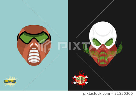paintball helmet and mask. scary skull with smoke 21530360
