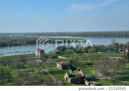 Confluence of the river Sava into the Danube 21530545