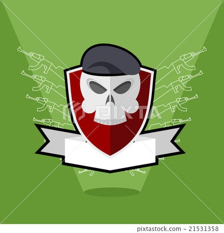 Emblem Army. Skull on shield Emblem Army. Skull on shield 21531358