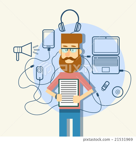 Casual Man Hold Paper Document Sketch Gadgets Casual Man Hold Paper Document Sketch Gadgets 21531969