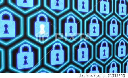 Hexagon locks security concept 21533235