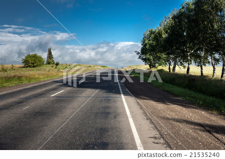 the country highway with a roadside landscape 21535240