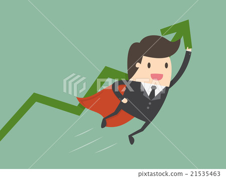 Super businessman with growing graph Super businessman with growing graph 21535463