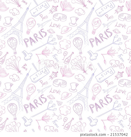 Paris Symbols Vector Pattern 21537042
