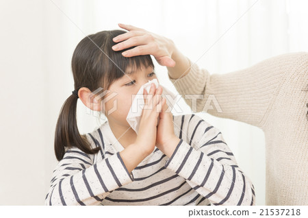 Child with nose crying and worried mother 21537218