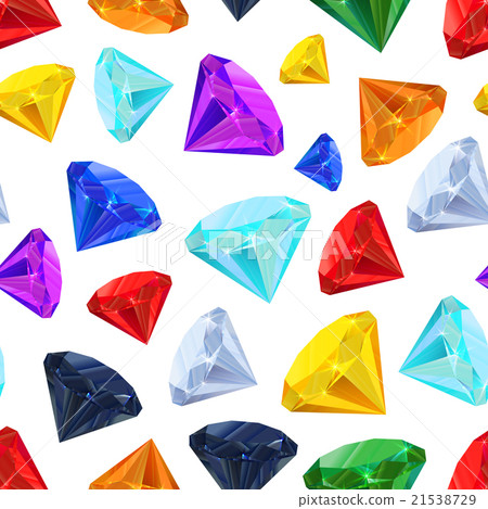 Different colourful gemstones, seamless pattern 21538729