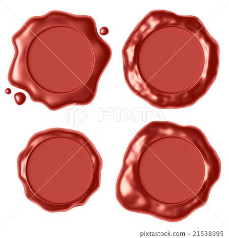 Red wax seal isolated on white set Red wax seal isolated on white set 21538995