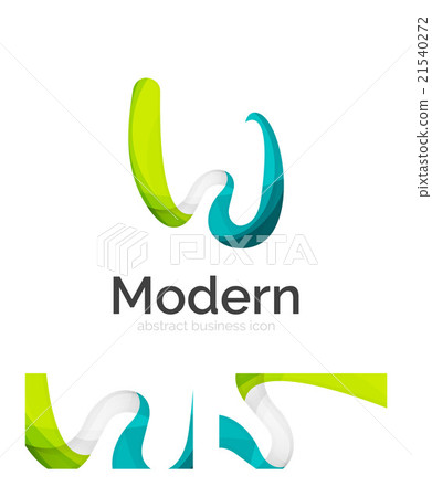 Abstract 3d swirl ribbon logo template with 21540272