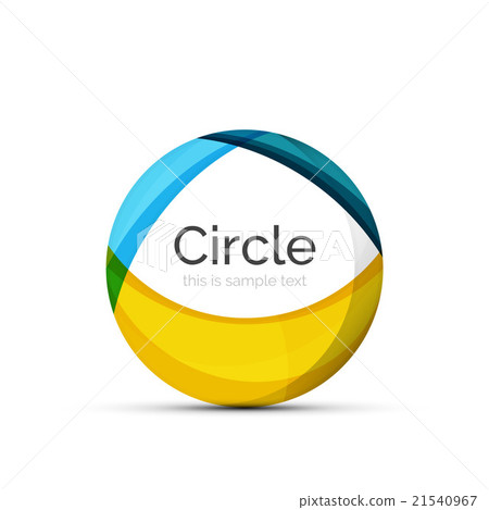 Circle logo. Transparent overlapping swirl shapes Circle logo. Transparent overlapping swirl shapes 21540967